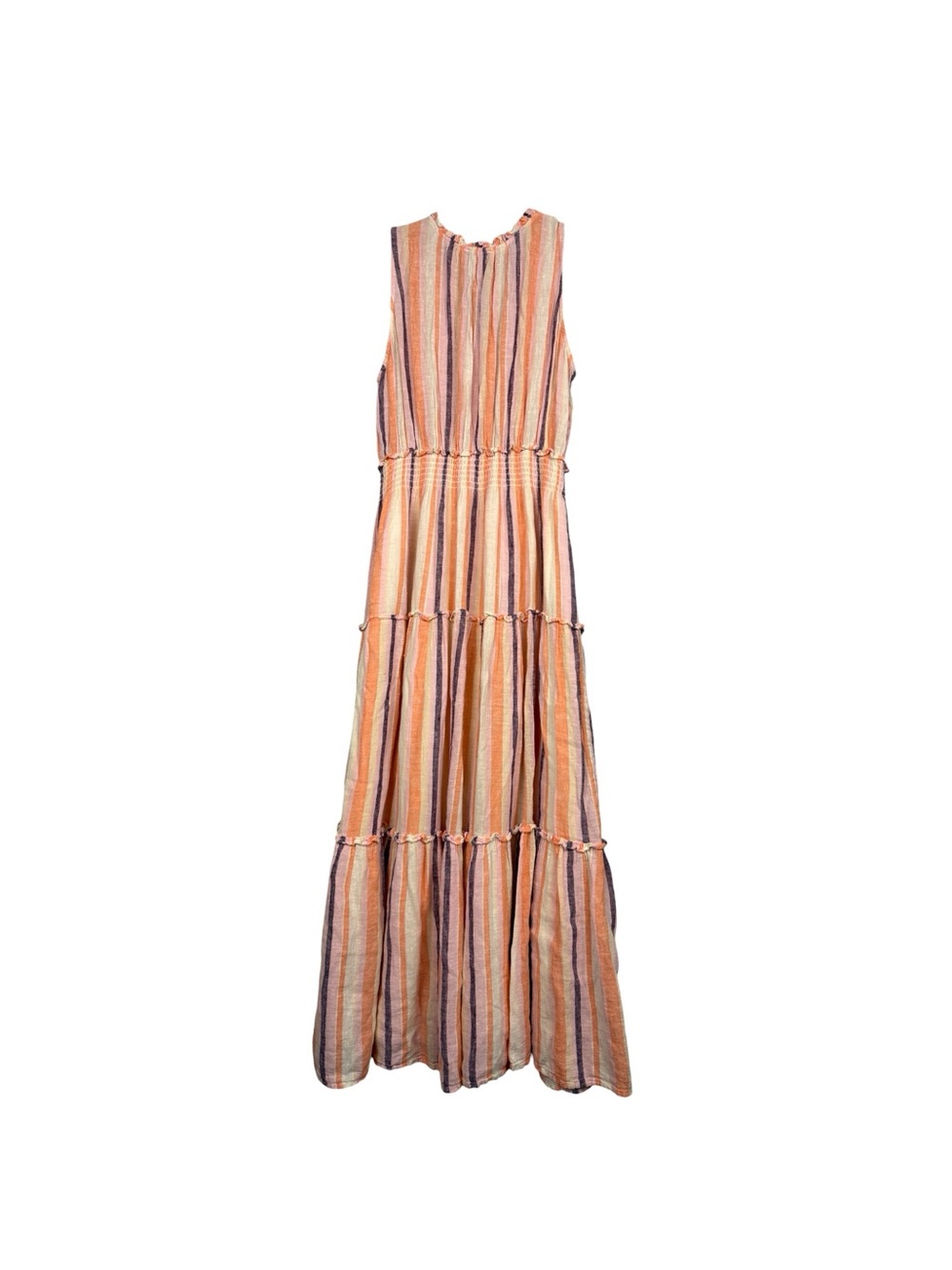 Evereve Rails LouLou Papaya Striped Sleeveless Tiered Dress - Picture 3 of 5